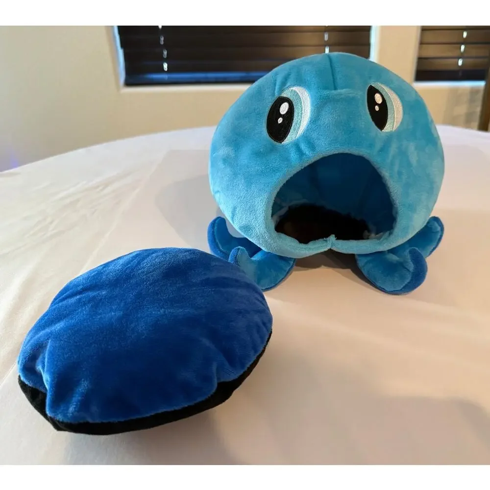 Cute Plush Octopus Small Animal Hideout Bed Hamster Cave Blue 9x8